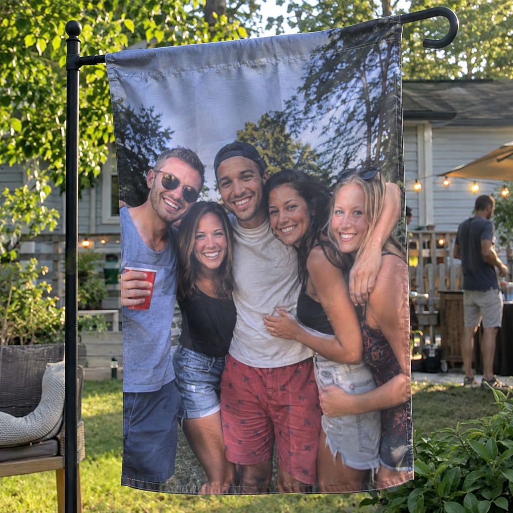 Double Sided Flag: personalized photo lifestyle example 2