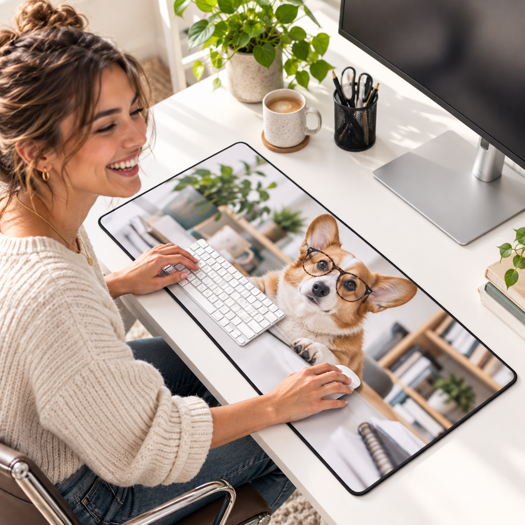 Sheloves personalized hero · Desk Mat · batch-003