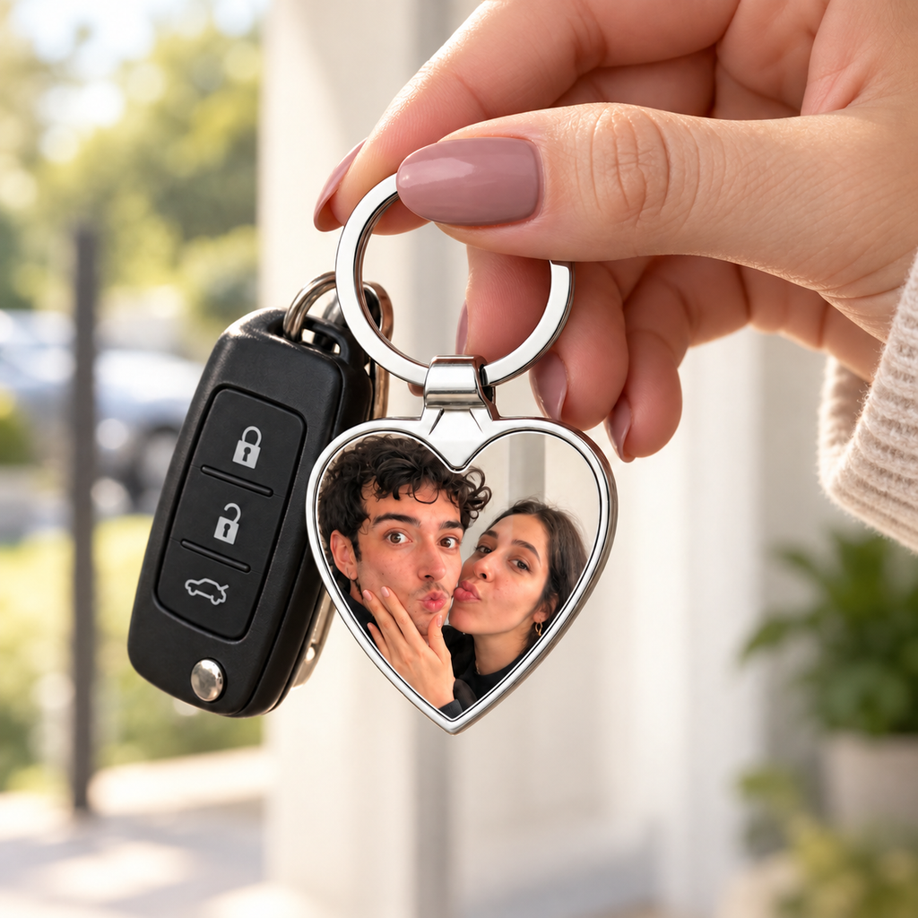 Sheloves personalized hero · Heart Photo Keychain · batch-008