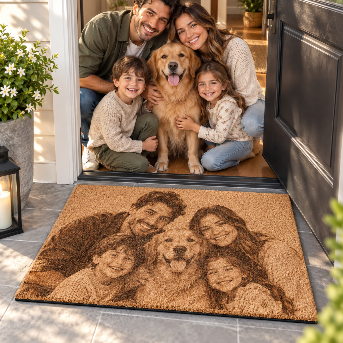 Sheloves personalized hero · Home Starts Here Doormat · batch-008