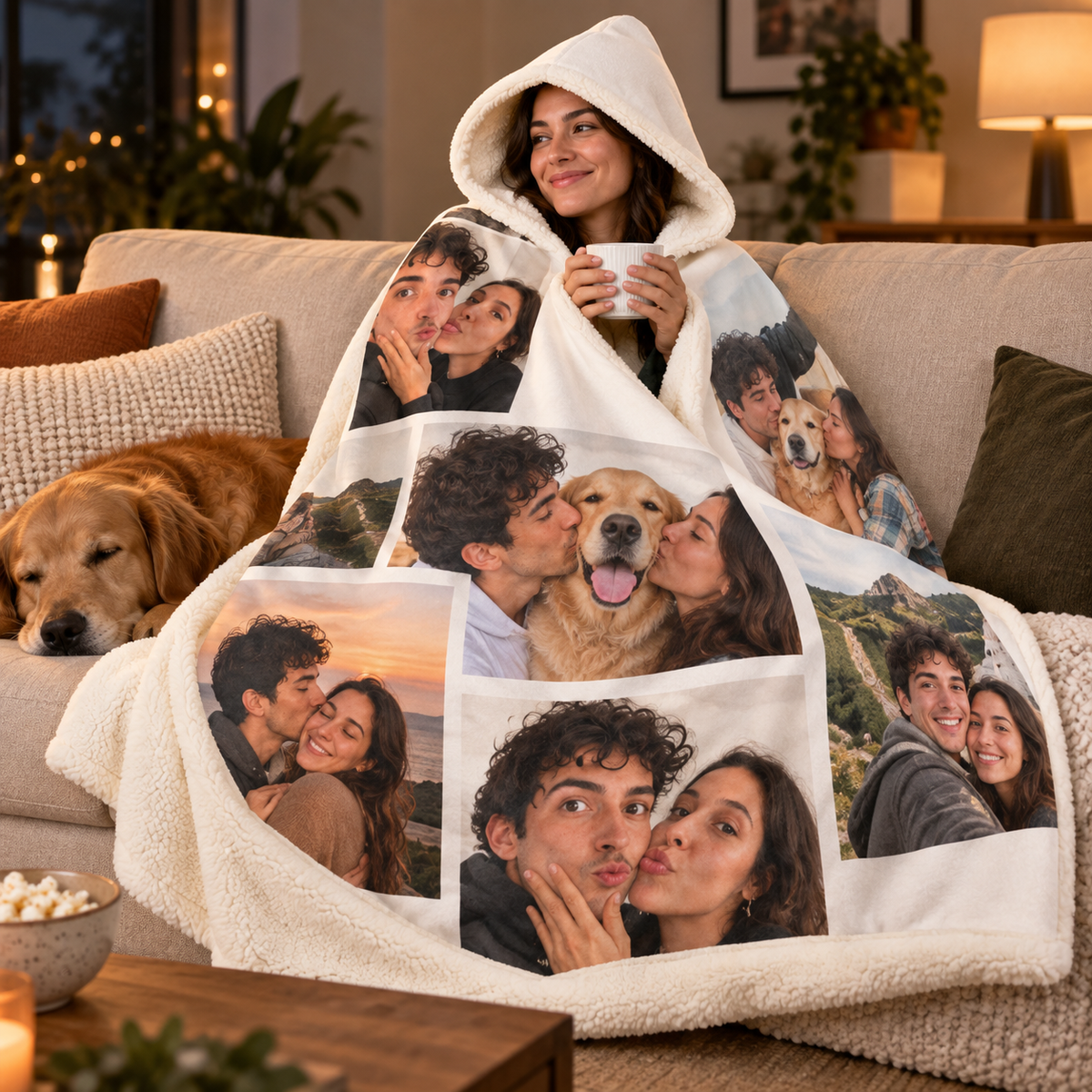 Sheloves personalized hero · Hooded Sherpa Blanket · batch-009
