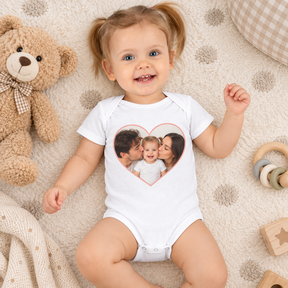 Sheloves personalized hero · Personalized Baby Short Sleeve Bodysuit · batch-007