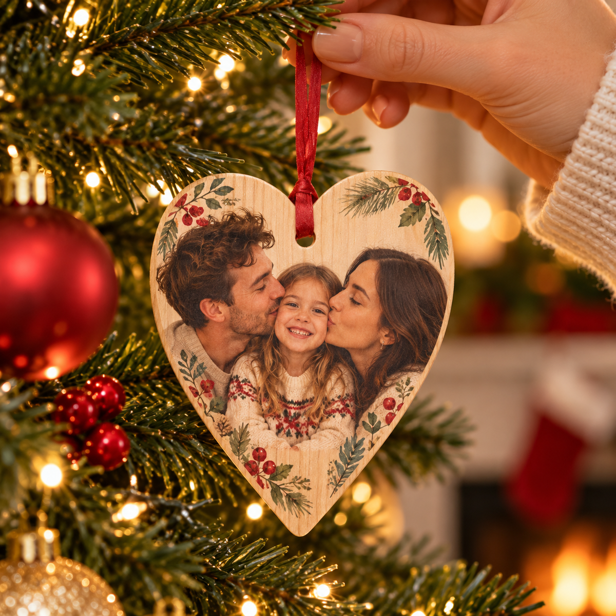 Sheloves personalized hero · Wooden Christmas Ornament · batch-006